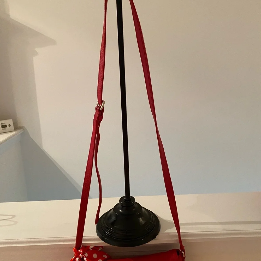 Kate Spade Vintage and Stunning Vibrant Red Leather Bag and Twilly